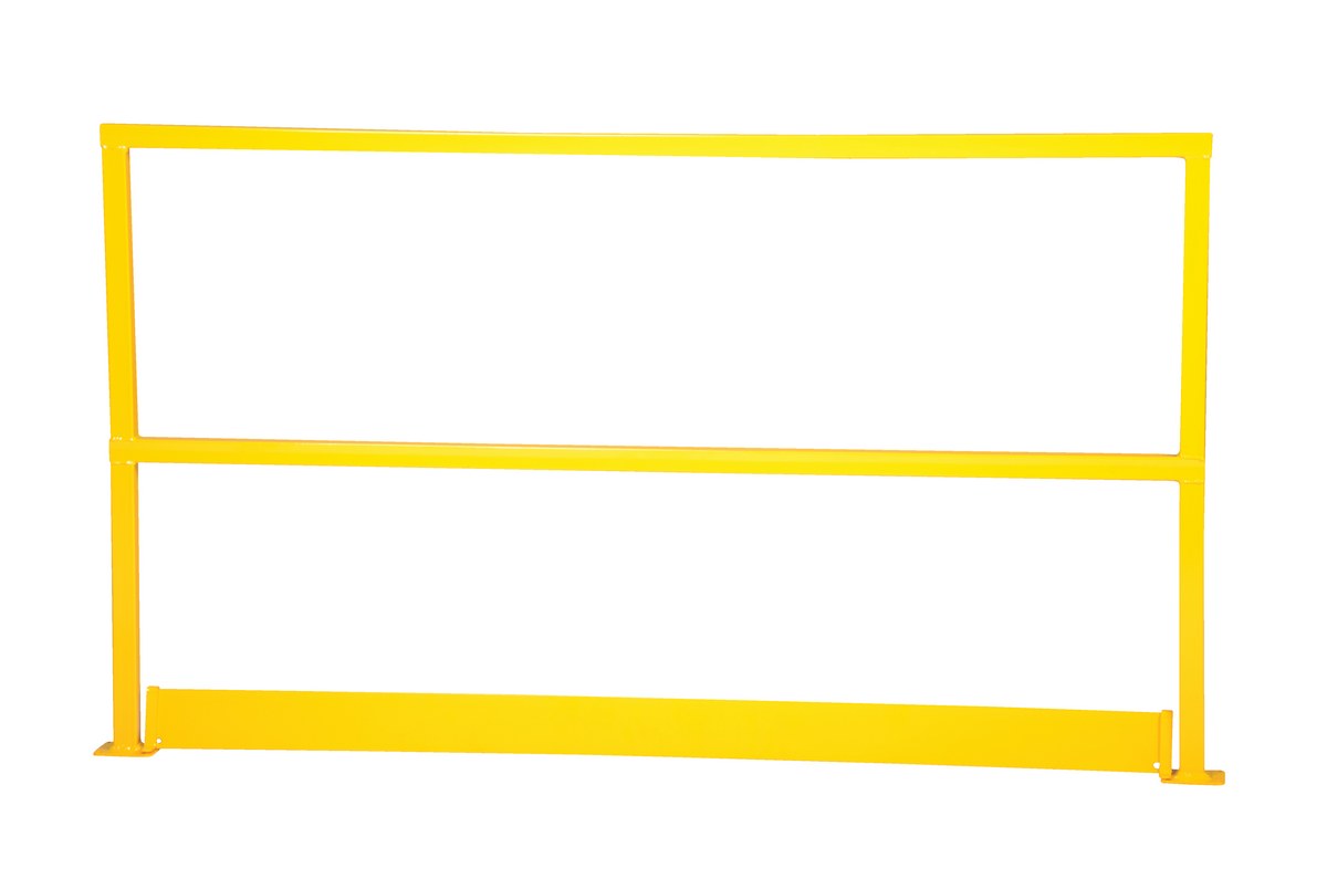 Vestil Steel Safety Handrail with Toe Board - 62-1/2 In. x 4 In. x 42 In. - Yellow