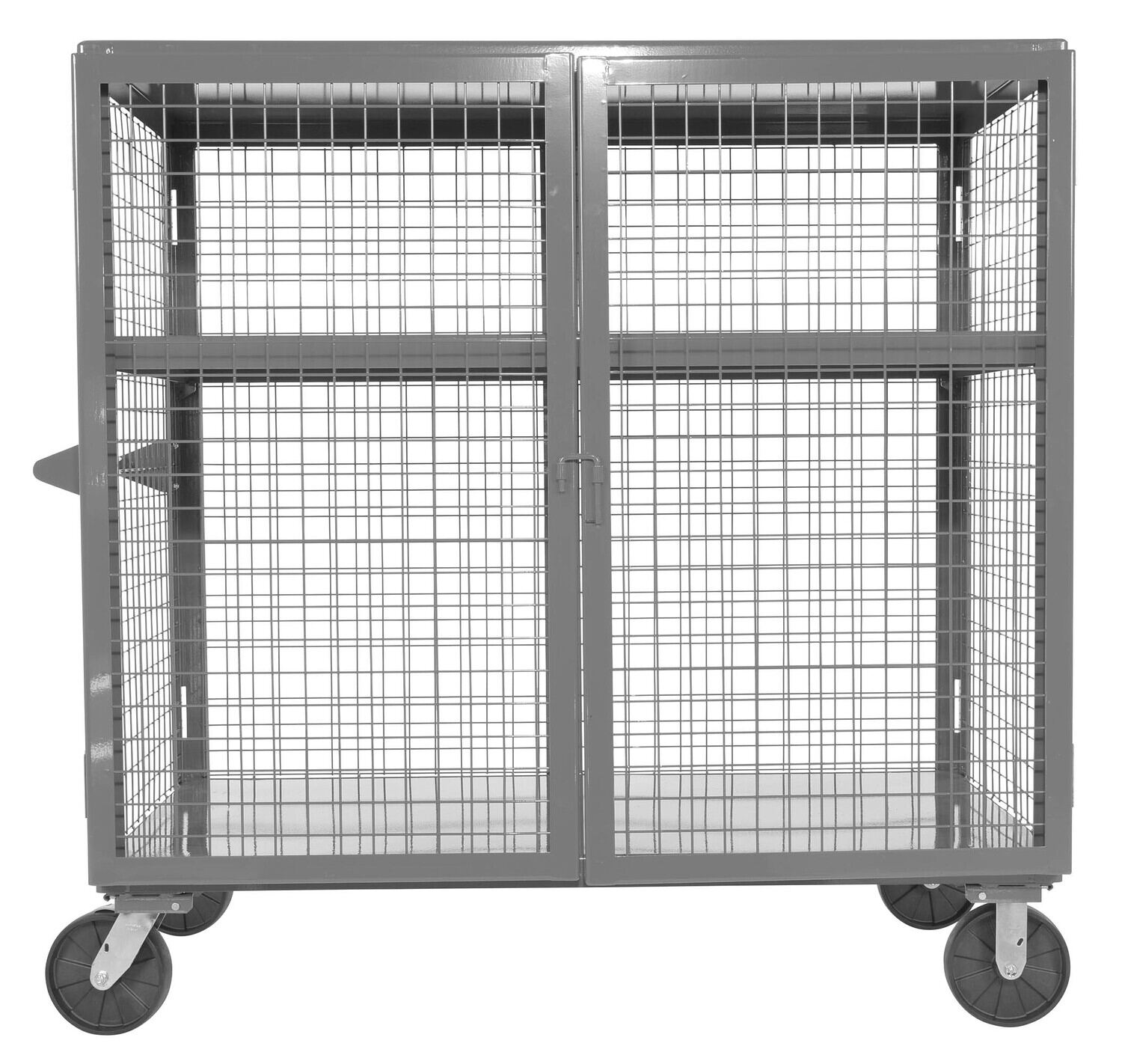Vestil Welded Steel Expanded Metal Security Cart - 30 In. x 60 In. 2,000 lb - Gray Semi Gloss