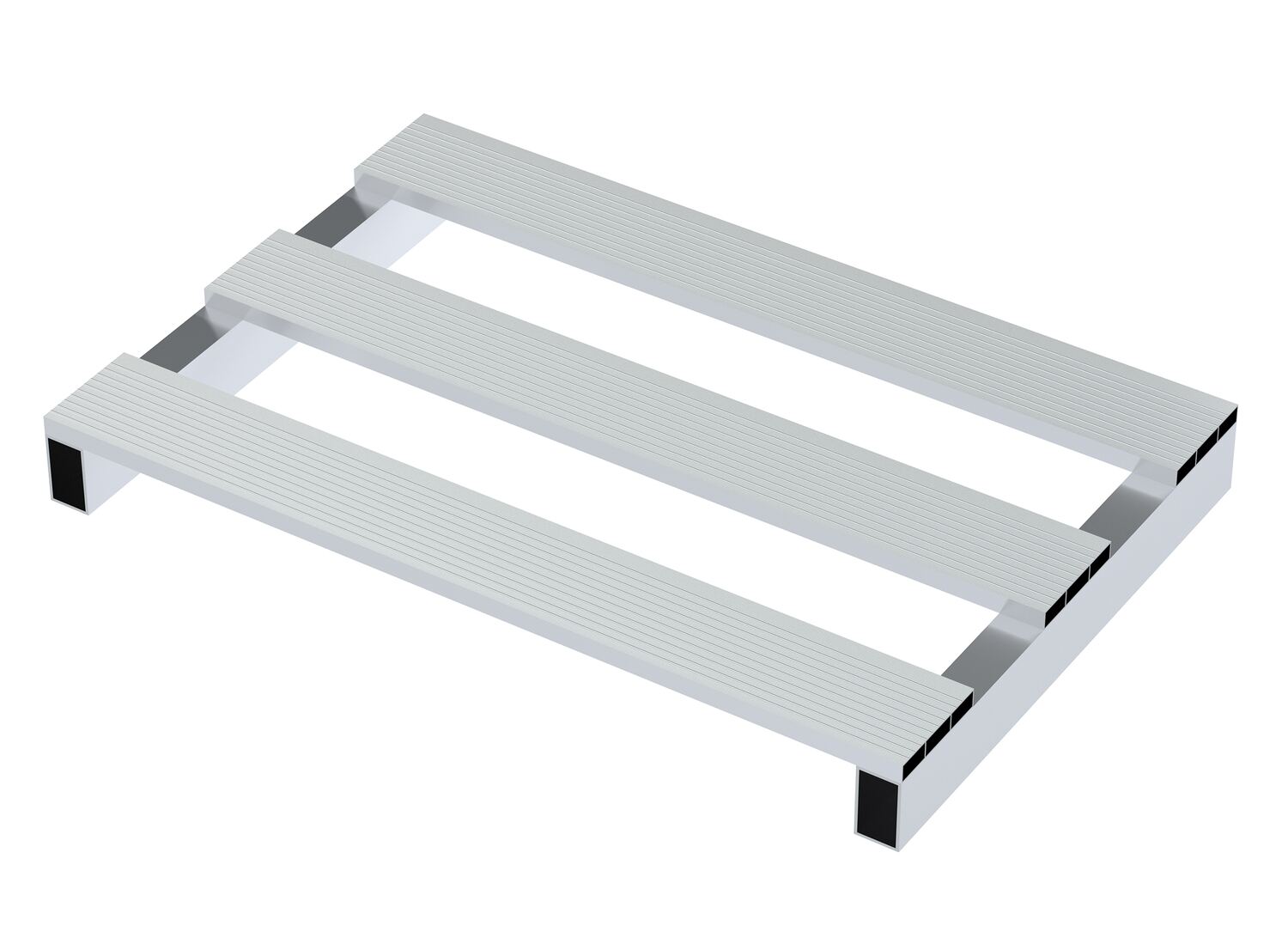 Vestil Aluminum Half Skid - 24 In. x 35-7/8 In. x 3-3/4 In. 4,000 lb - Silver