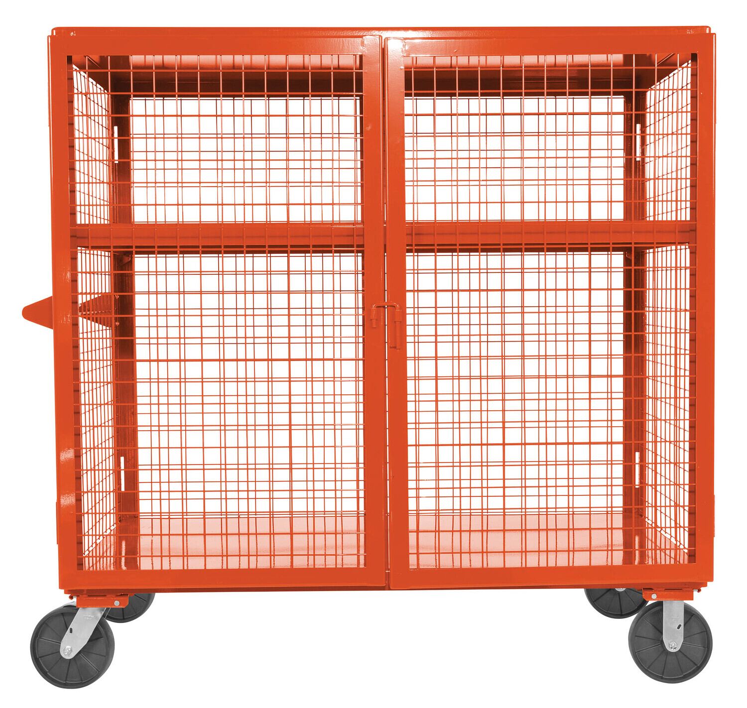 Vestil Welded Steel Expanded Metal Security Cart - 30 In. x 60 In. 2,000 lb - Orange