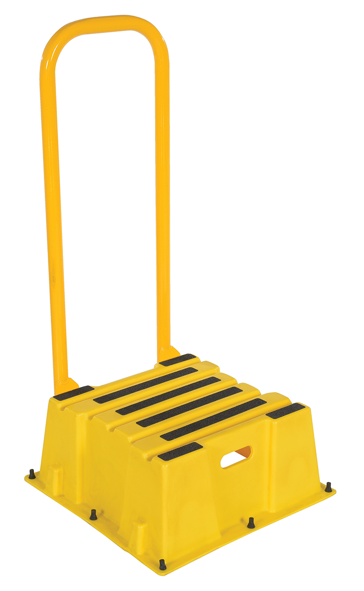 Vestil Polyethylene Nestable with Handrails - 1 Step 500 lb - Yellow