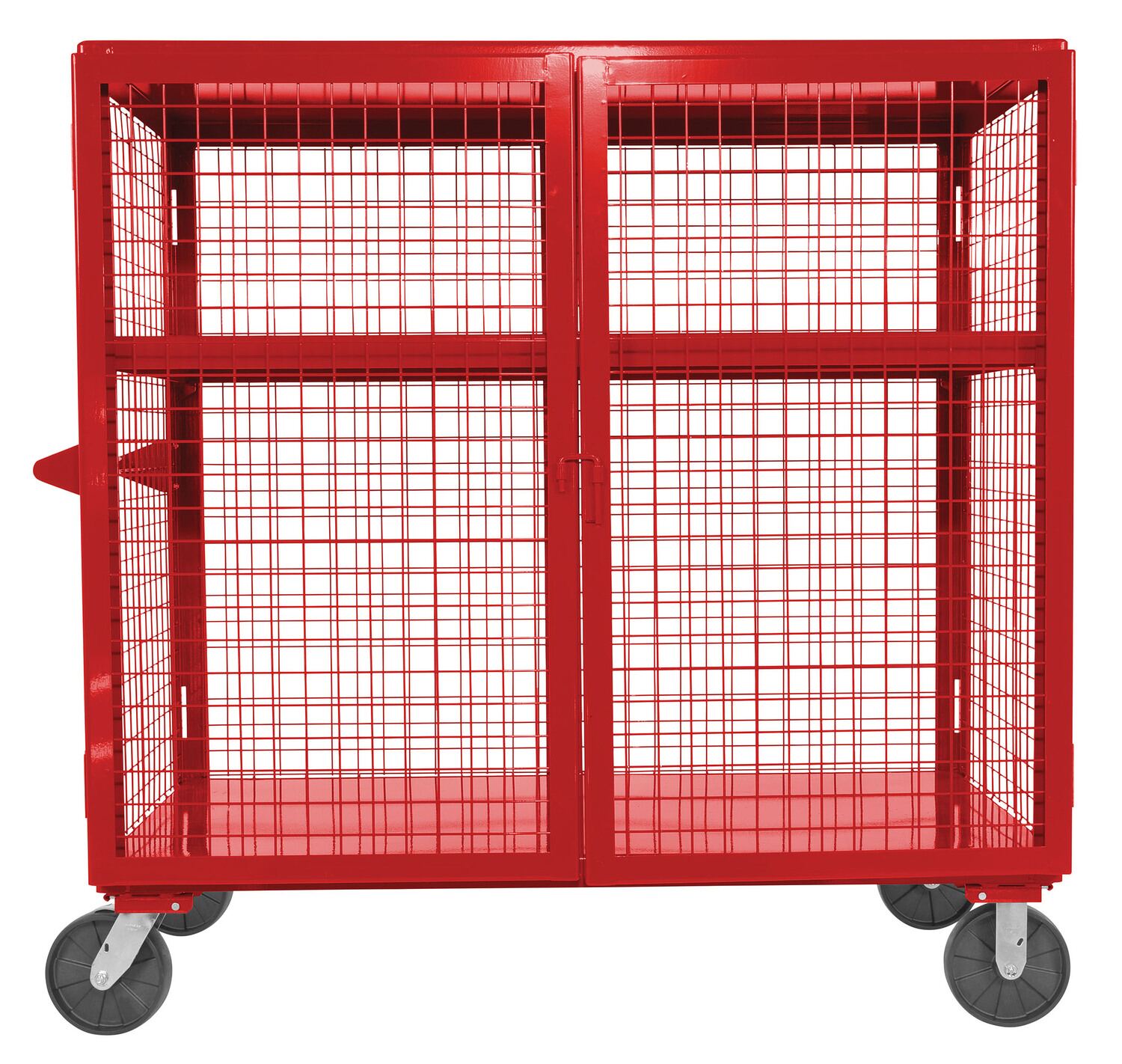 Vestil Welded Steel Expanded Metal Security Cart - 30 In. x 60 In. 2,000 lb - Red