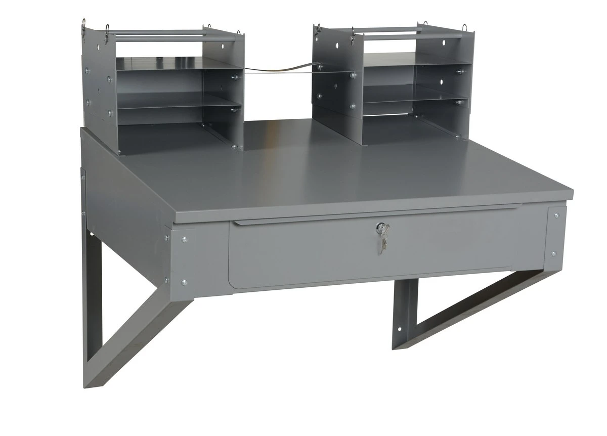 Vestil Steel Shop Desk Wall Mounted - 30 In. x 36-3/4 In. x 19-1/2 In. - Gray