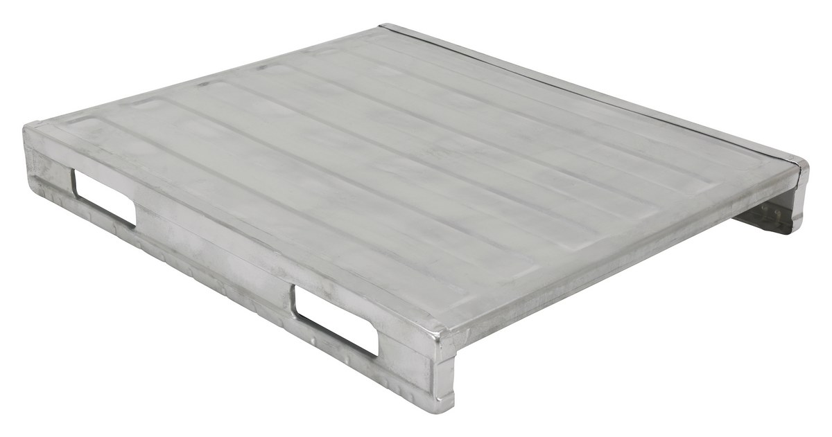 Vestil Galvanized Steel Solid Deck Pallet - 39-1/2 In. x 47 In. x 5-7/8 In. 4,000 lb Floor - Gray