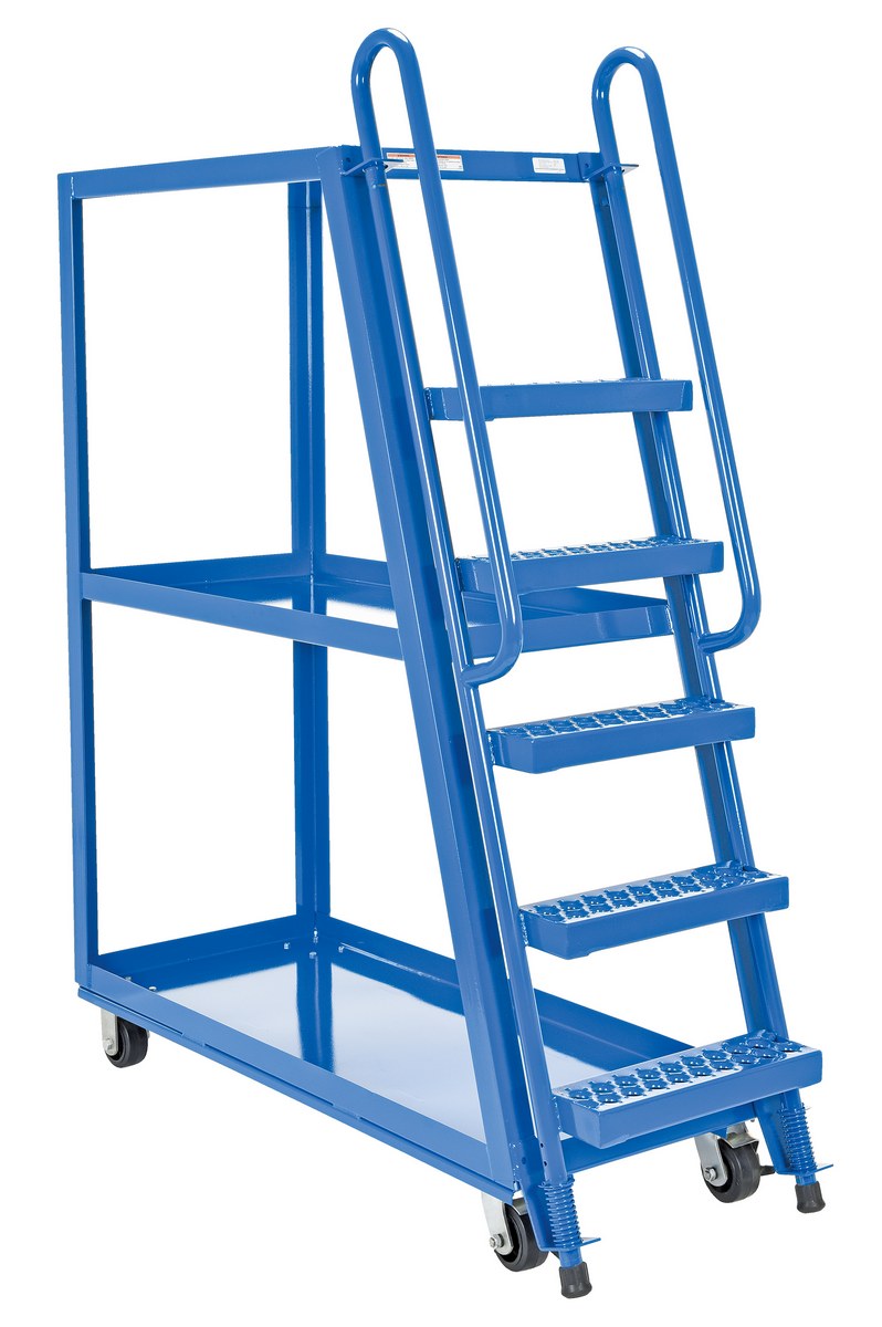 Vestil Steel High Frame Cart with Mold On Rubber Casters - 56-1/8 In. x 21-7/8 In. x 73-1/16 In. 1,000 lb - Blue