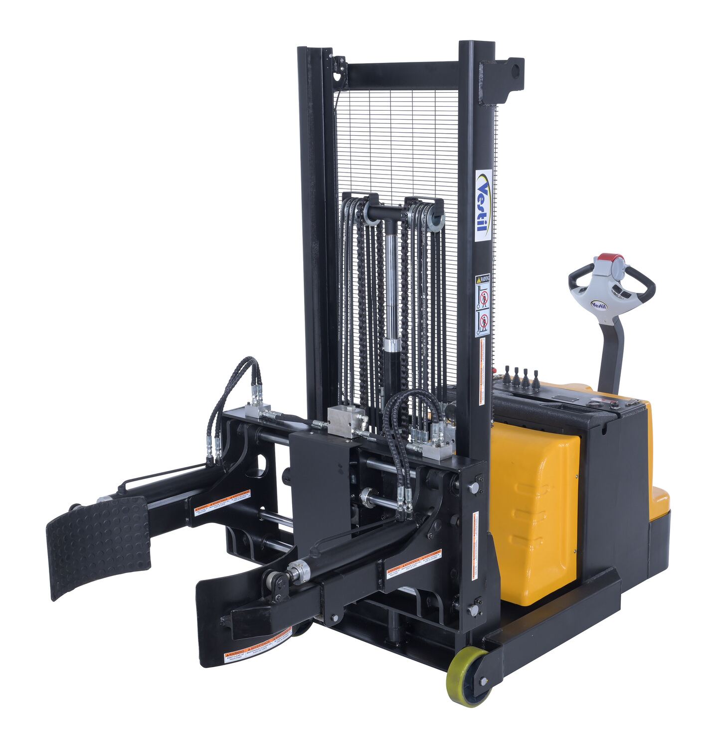 Vestil Steel Vertical Drum Gripper/Rotator Stacker With Gripper Max Reach - 35.5 In. Dispensing Height 71 In. 800 lb Black / - Yellow