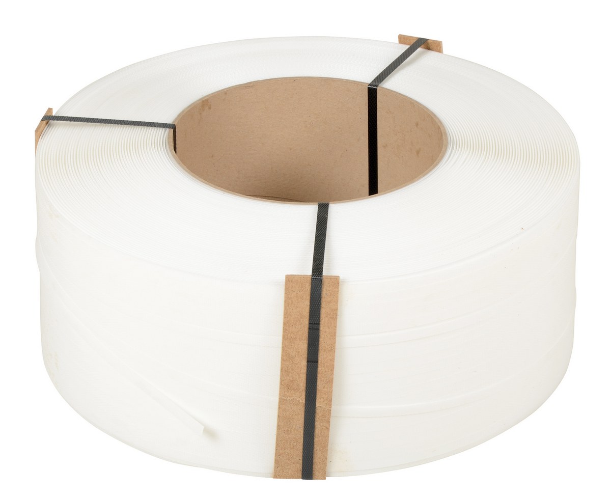Vestil Polypropylene Strapping - 3/8 In. Width 12,900 Ft. 9 In. x 8 In. Core - White