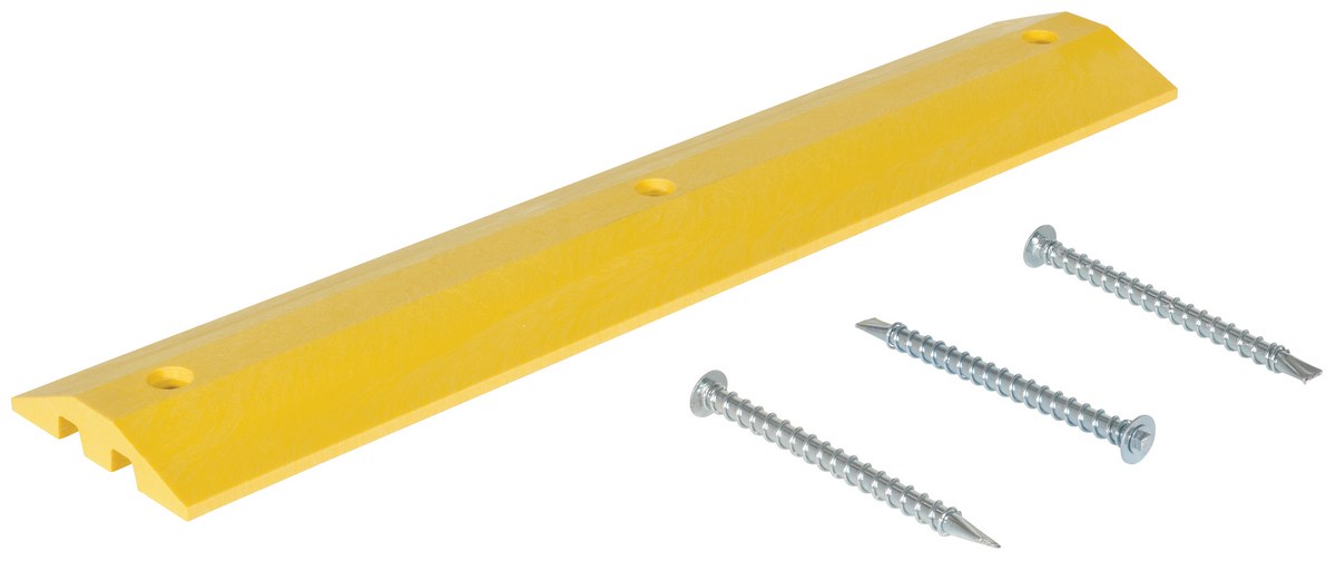Vestil Plastic Speed Bump Heavy Duty Asphalt Hardware - 48 In. x 10 In. x 2 In. - Yellow