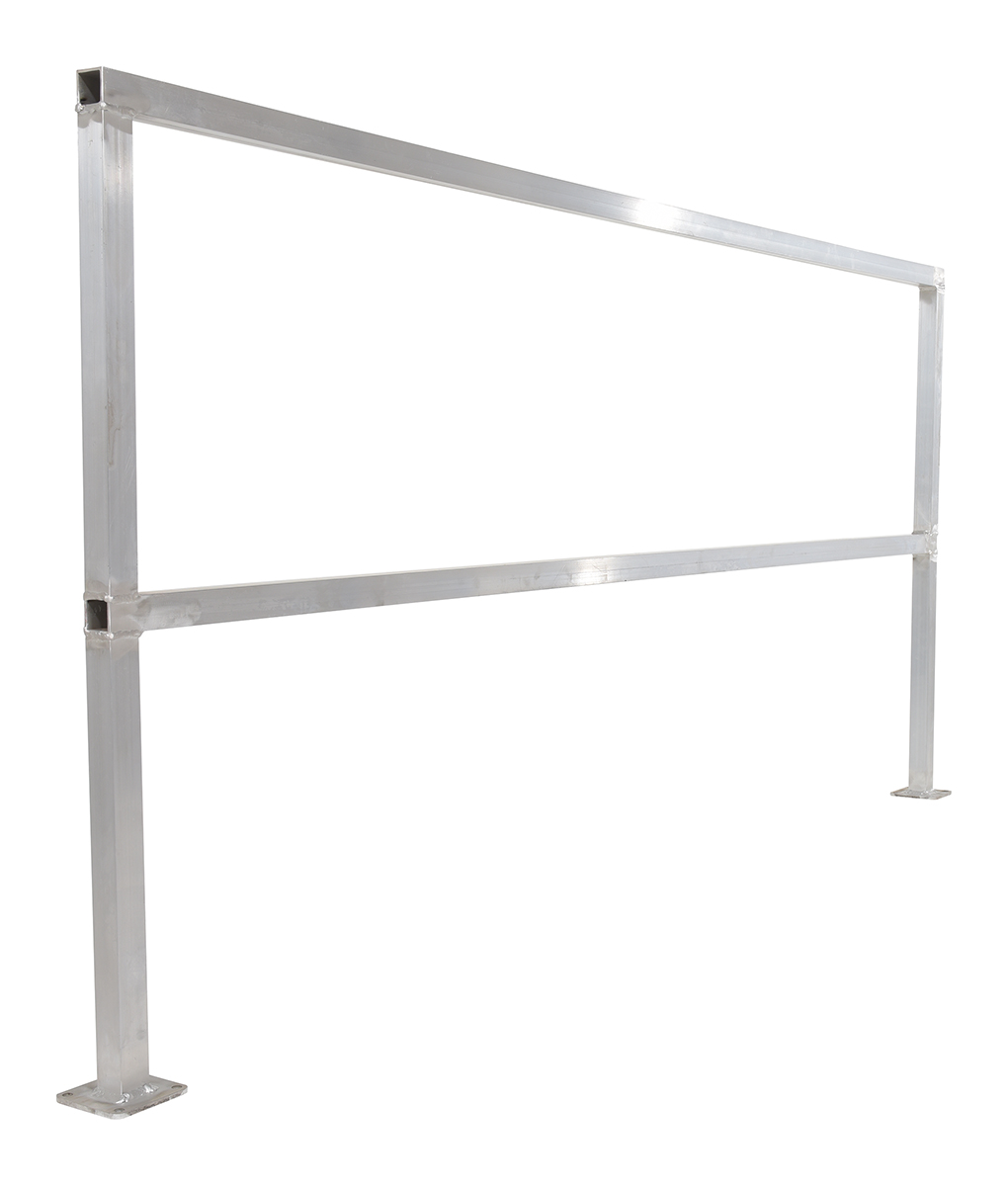 Vestil Aluminum Safety Handrail - 86-1/2 In. x 4 In. x 42 In. - Silver