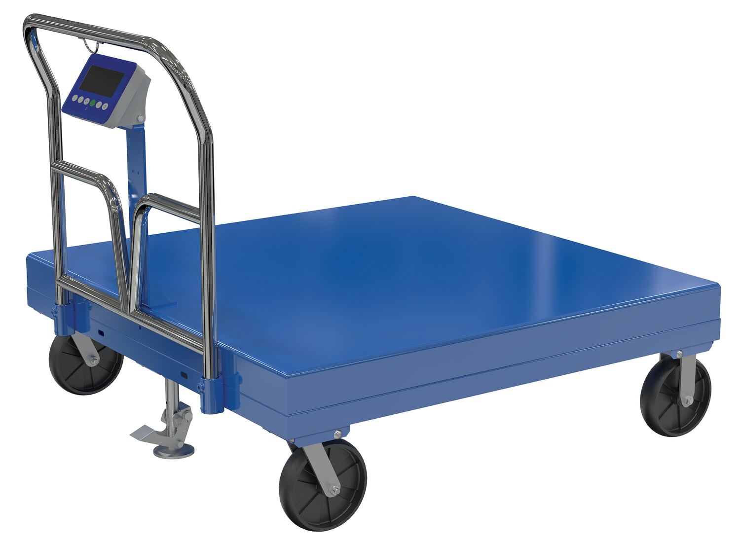 Vestil Steel Platform Hand Truck with Scale 48 In x - 48 In 3,600 lb - Blue