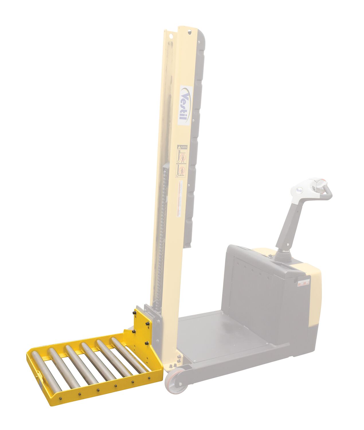 Vestil Steel Counter Balanced Power Lift Roller Platform Attachment - 500 lb - Yellow