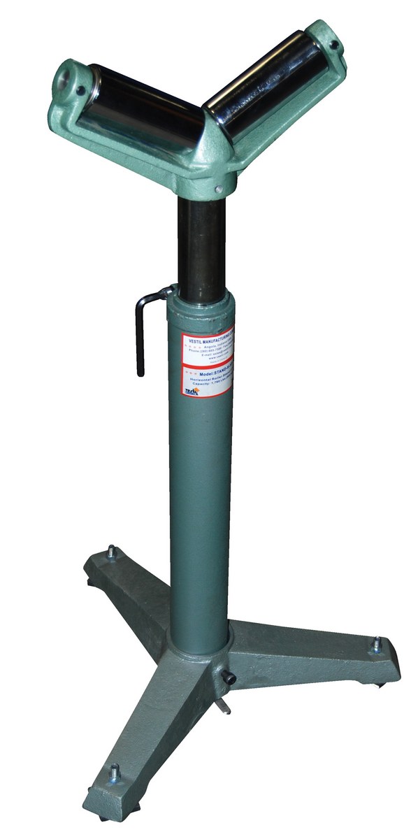 Vestil Steel V Roller Stand - 29-1/16 In. to 38-11/16 In. Raised Height 1,760 lb - Gray