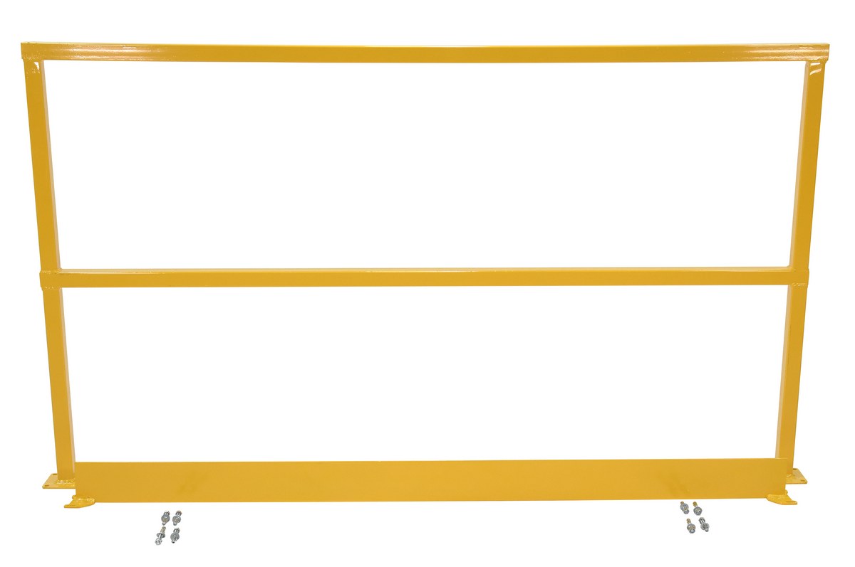 Vestil Steel Safety Handrail with Hardware and Toe Board - 110 In. x 4 In. x 42 In. - Yellow
