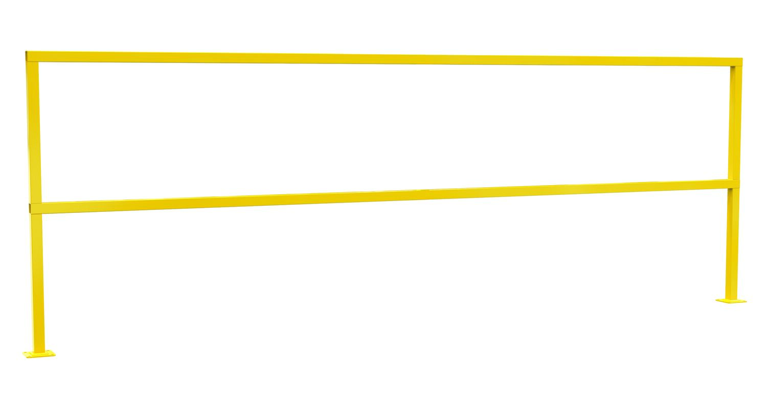 Vestil Steel Square Safety Handrail - 122-1/2 In. x 4 In. x 42 In. - Yellow
