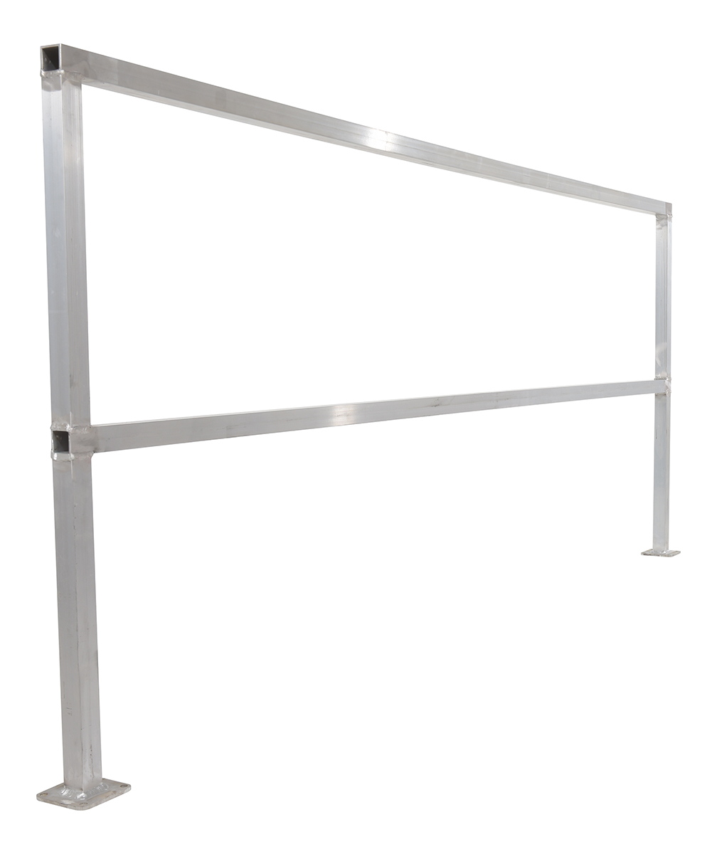 Vestil Aluminum Safety Handrail - 98-1/2 In. x 4 In. x 42 In. - Silver