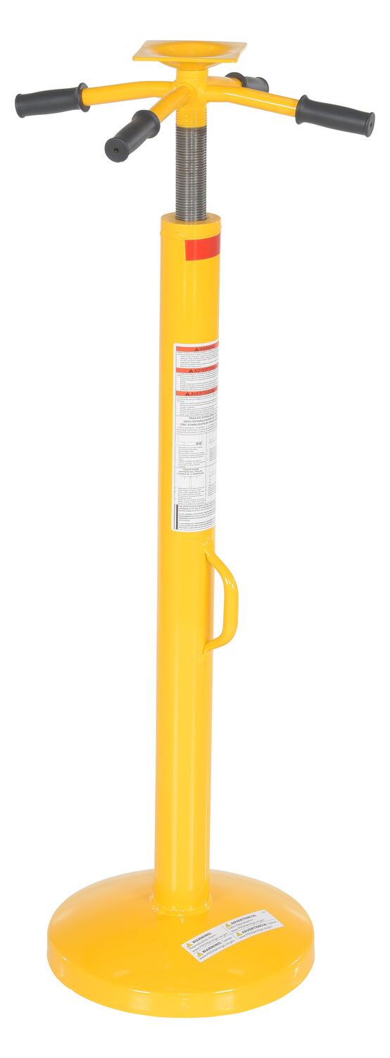 Vestil Steel Economy Stabilizing Jack with Round Base - 16-5/8 In. x 16-5/8 In. x 44 In. 50,000 lb Static - Yellow