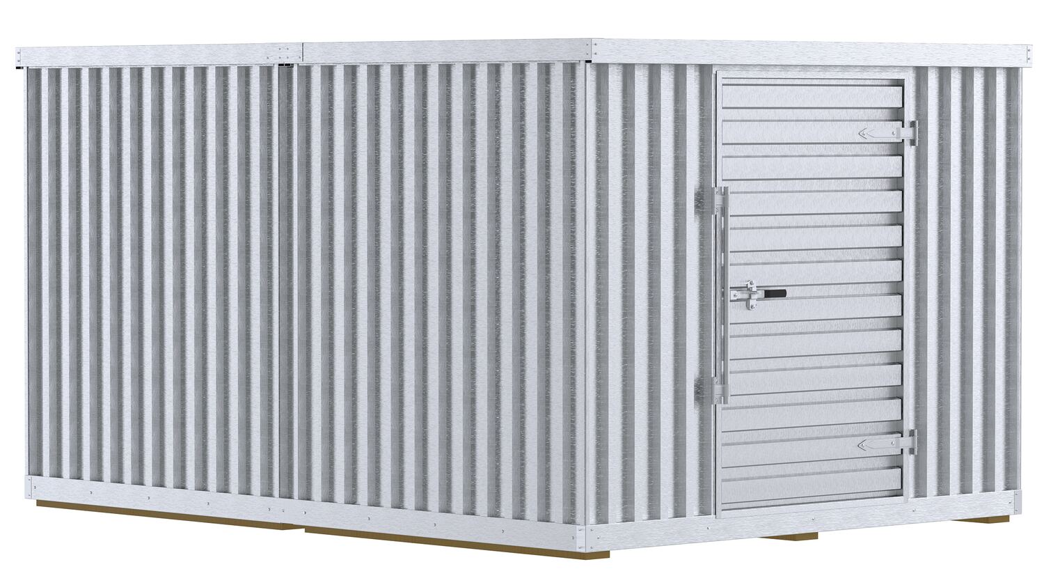 Vestil Galvanized Steel Double Storage Building - 5,500 lb Floor - Gray