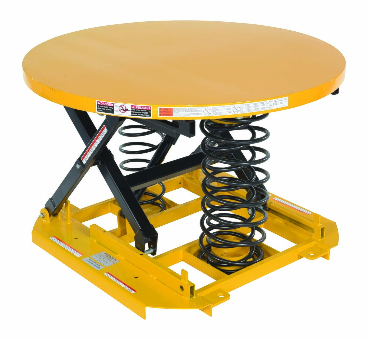 Vestil Steel Solid Manual Carousel Top Spring Scissor Table - 4,500 lb Black / - Yellow