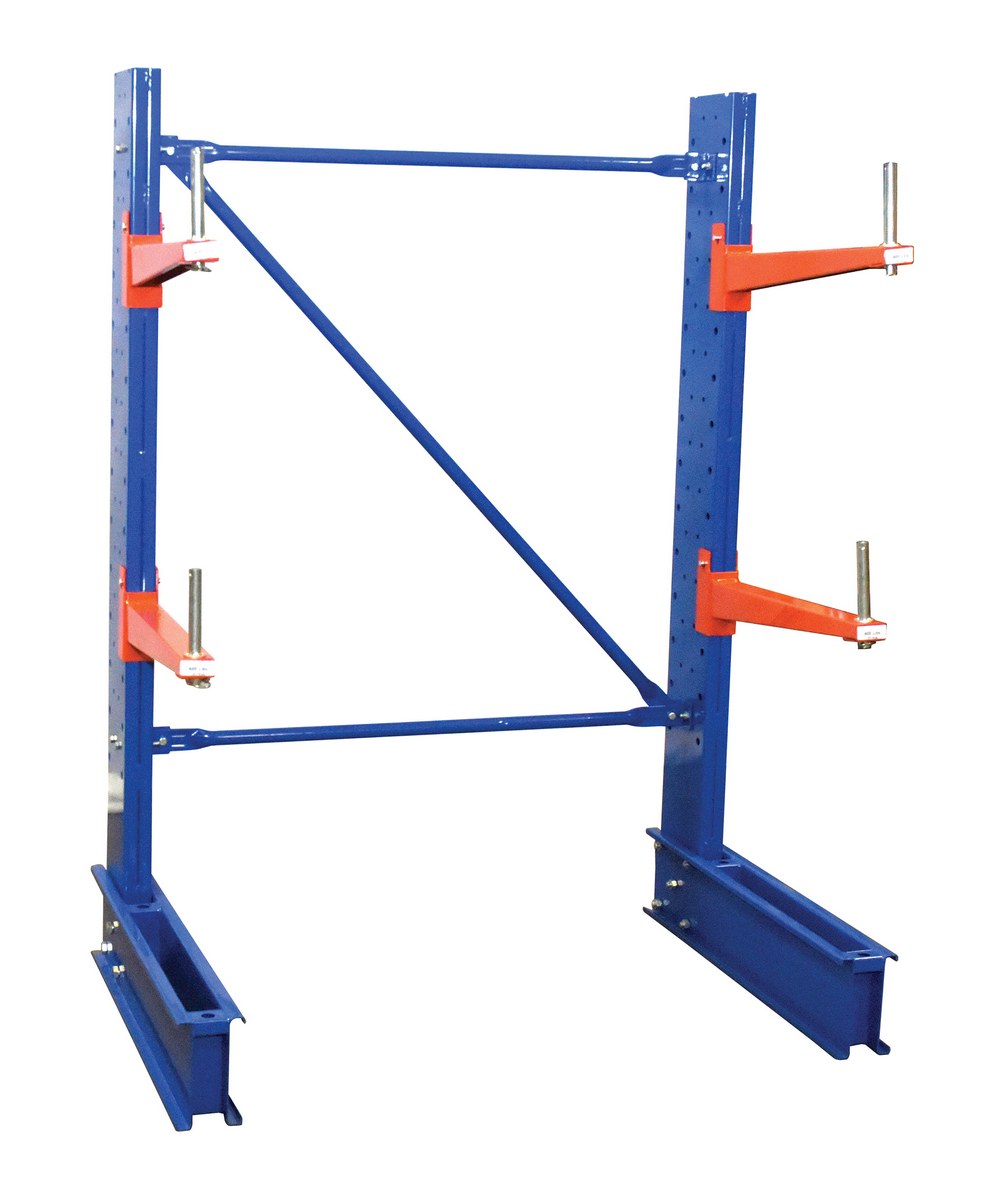 Vestil Steel Standard Duty Cantilever Single Sided Upright - 6 Ft x 24 In. Arm Blue Set