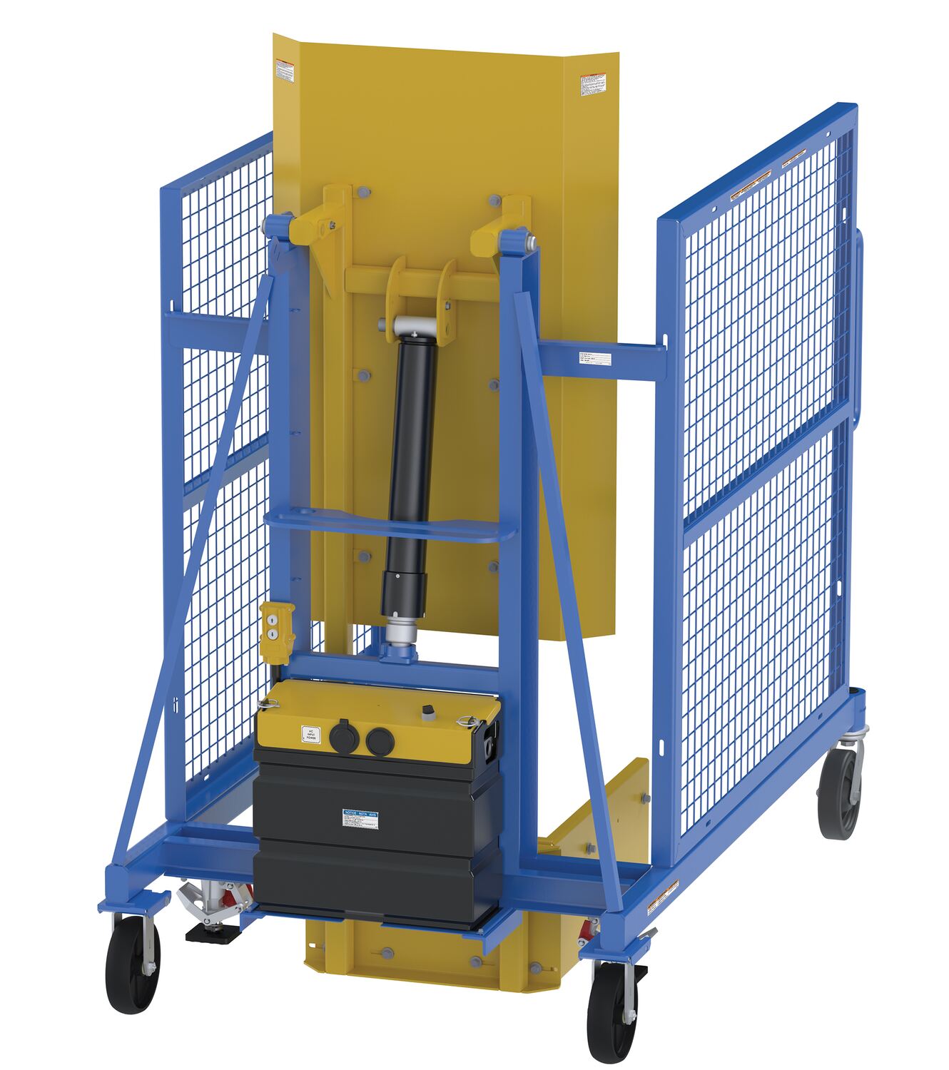 Vestil Steel AC Powered Trash Can Dumper - 60 In. Maximum Dump Height Blue / - Yellow