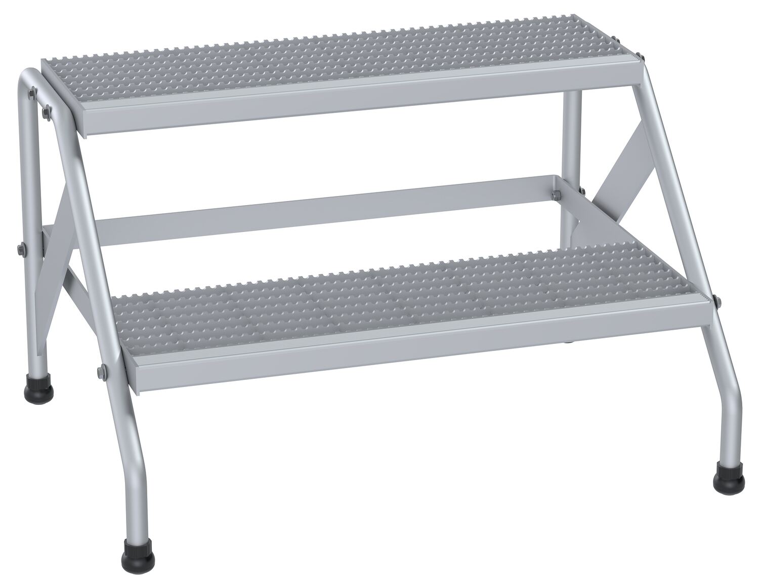 Vestil Aluminum 2 Step Knock Down Wide Stand - 500 lb - Silver