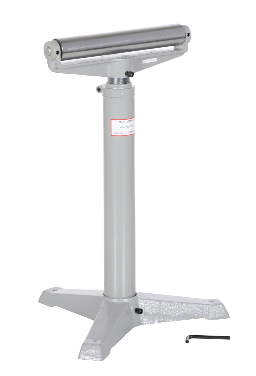 Vestil Steel Horizontal Roller Stand - 27 In. to 42 In. Raised Height 1,760 lb - Gray