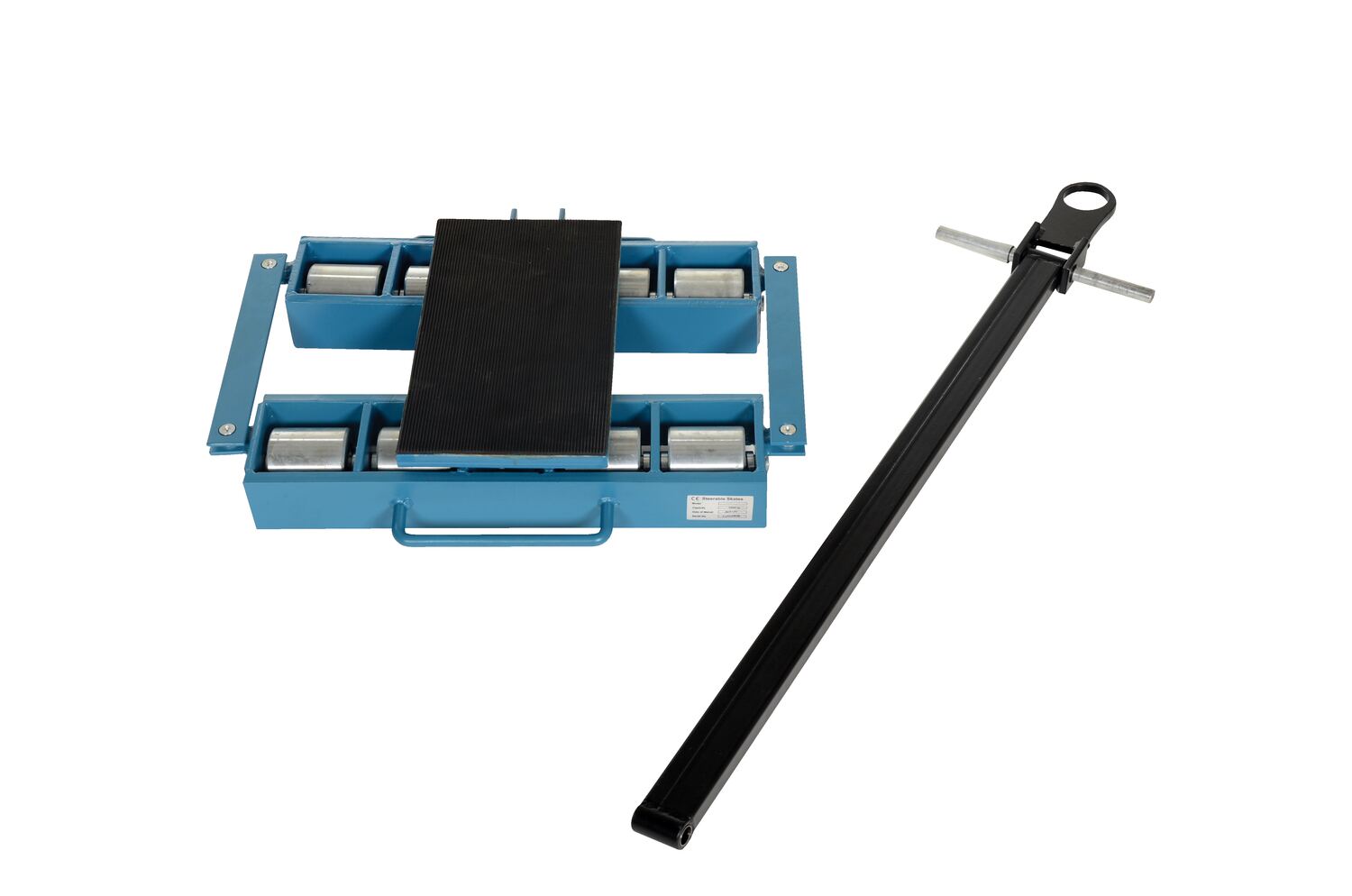 Vestil Steel Machinery Skates - 8 Steel Rollers 12 Ton Static - Blue