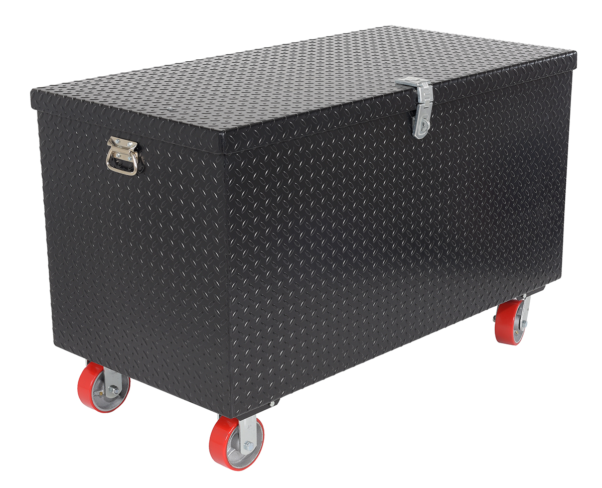 Vestil Steel Tread Plate Toolbox with Casters - 36 In. x 60 In. 3,000 lb - Black