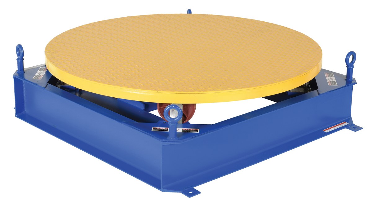 Vestil Steel Electric Hydraulic Stand Alone Powered Carousel - 4,000 lb Blue / - Yellow