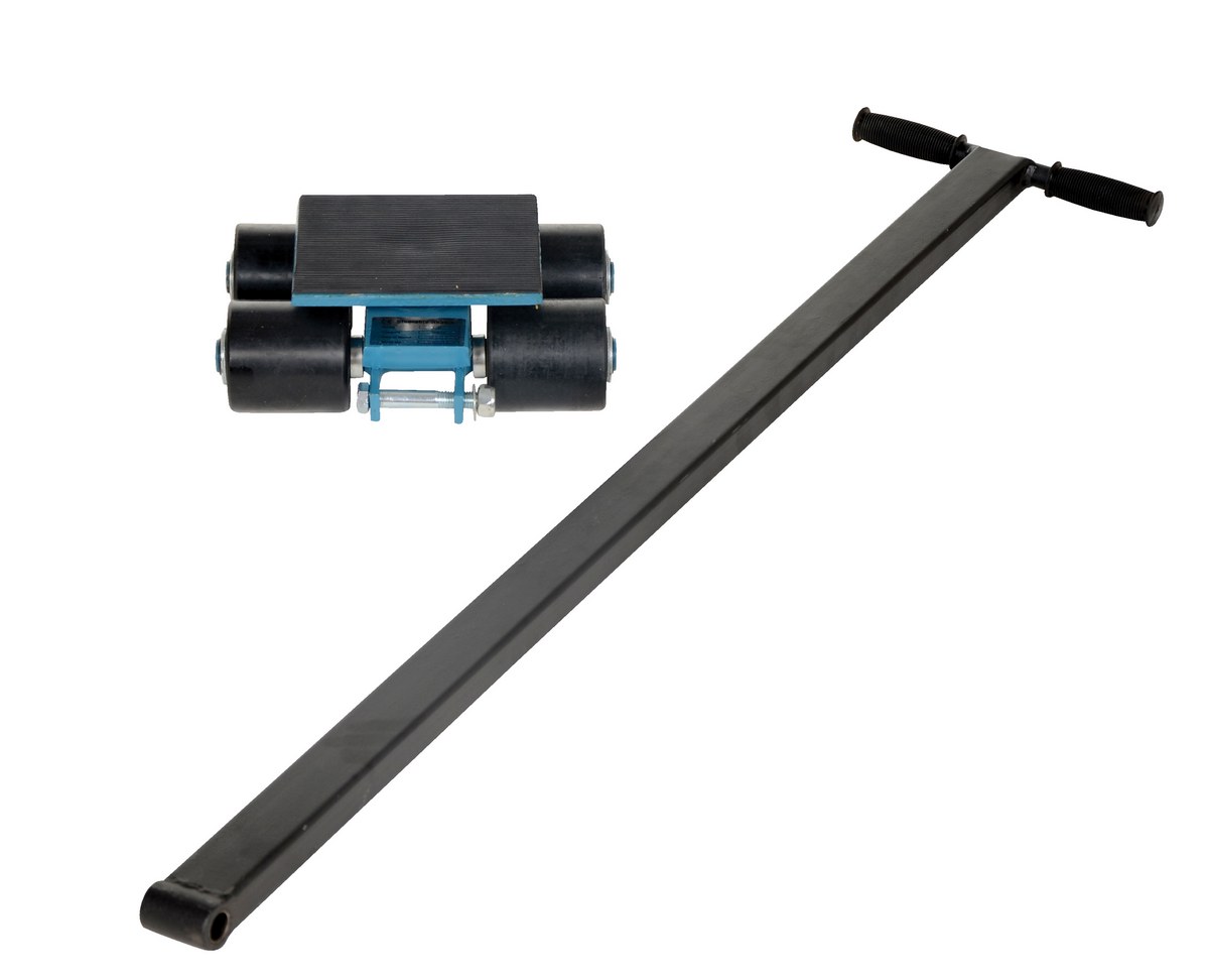 Vestil Steel Machinery Skates - 4 Nylon Rollers 3 Ton Static - Blue