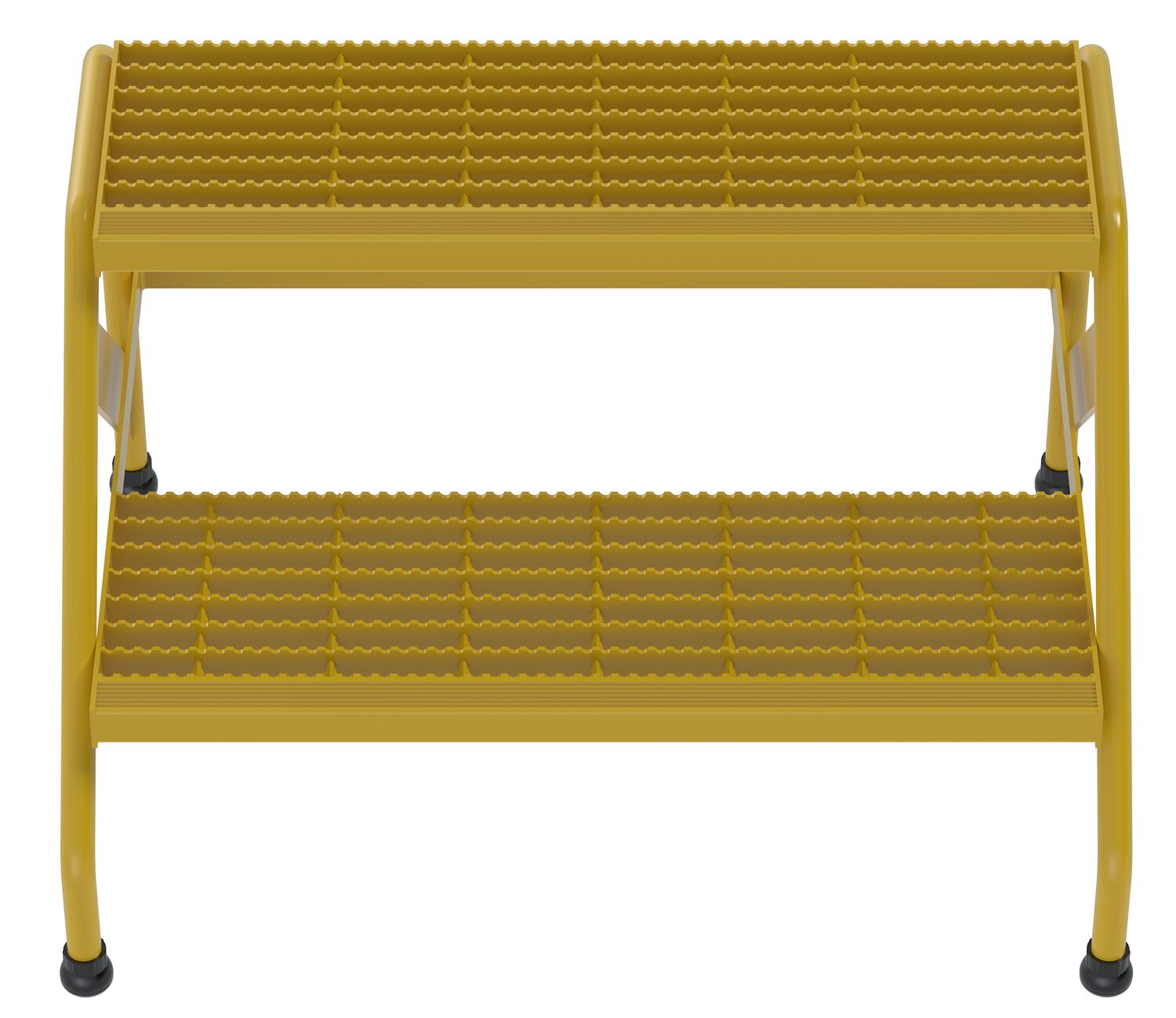 Vestil Aluminum 2 Step Wide Stand - 500 lb - Yellow