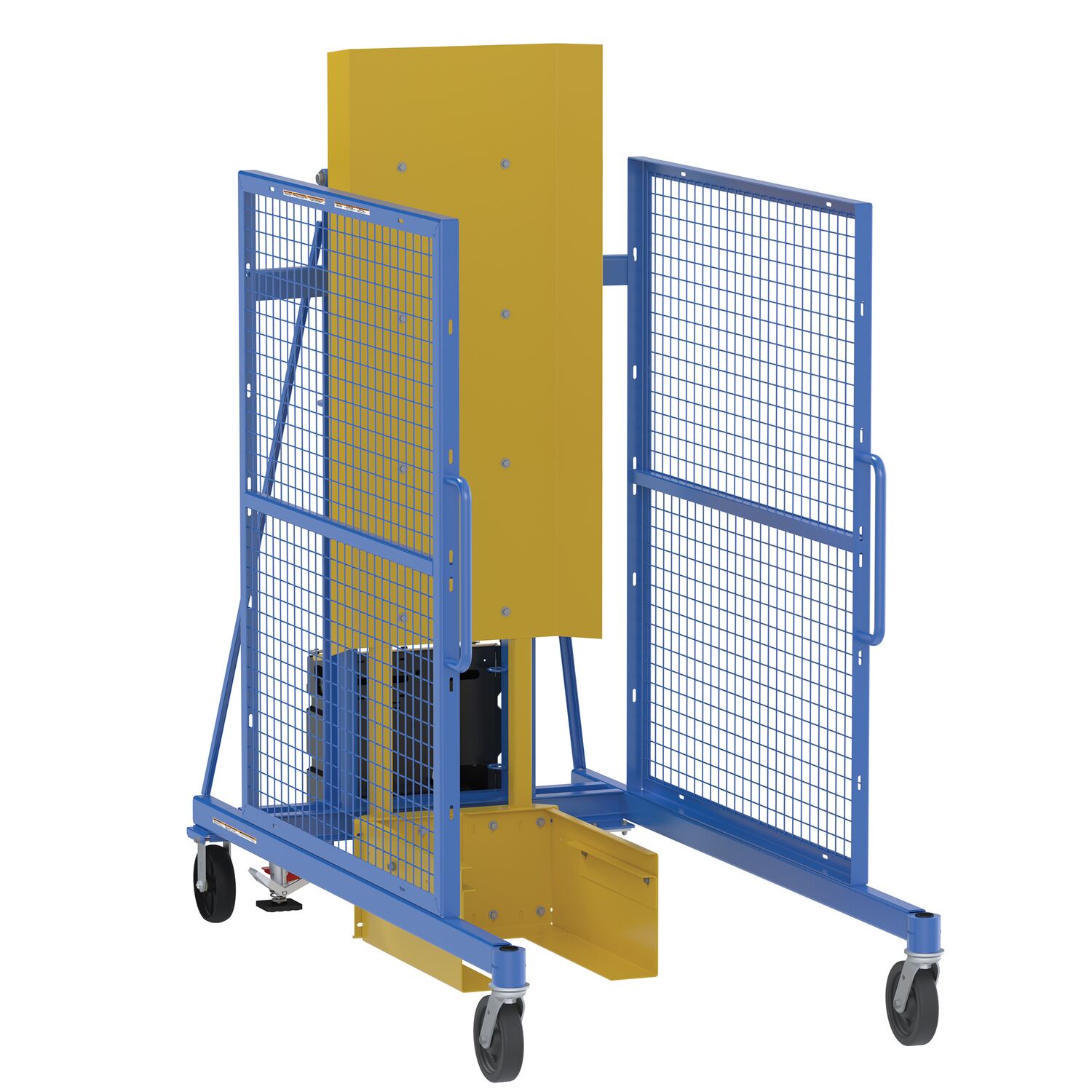 Vestil Steel AC Powered Trash Can Dumper - 72 In. Maximum Dump Height Blue / - Yellow