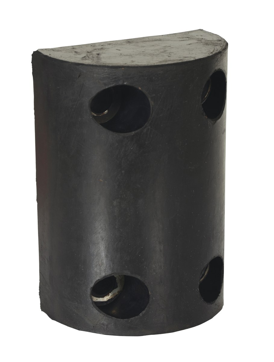 Vestil Rubber Trailer Crane Bumper - 7-5/8 In. x 5-5/8 In. x 3-1/2 In. - Black