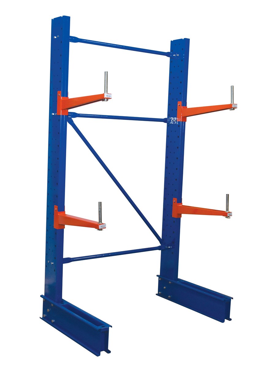 Vestil Steel Standard Duty Cantilever Single Sided Upright - 8 Ft x 30 In. To 36 In. Arm Blue Set