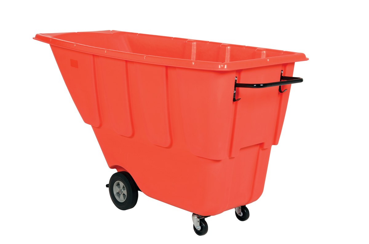 Vestil Plastic Light Duty Tilt Truck - 1 Cubic Yard 850 lb - Red