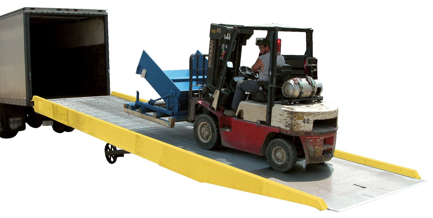 Vestil Factory Installed Steel Yellow Factory Painted Safety Curb For Aluminum/Steel Yard Ramps