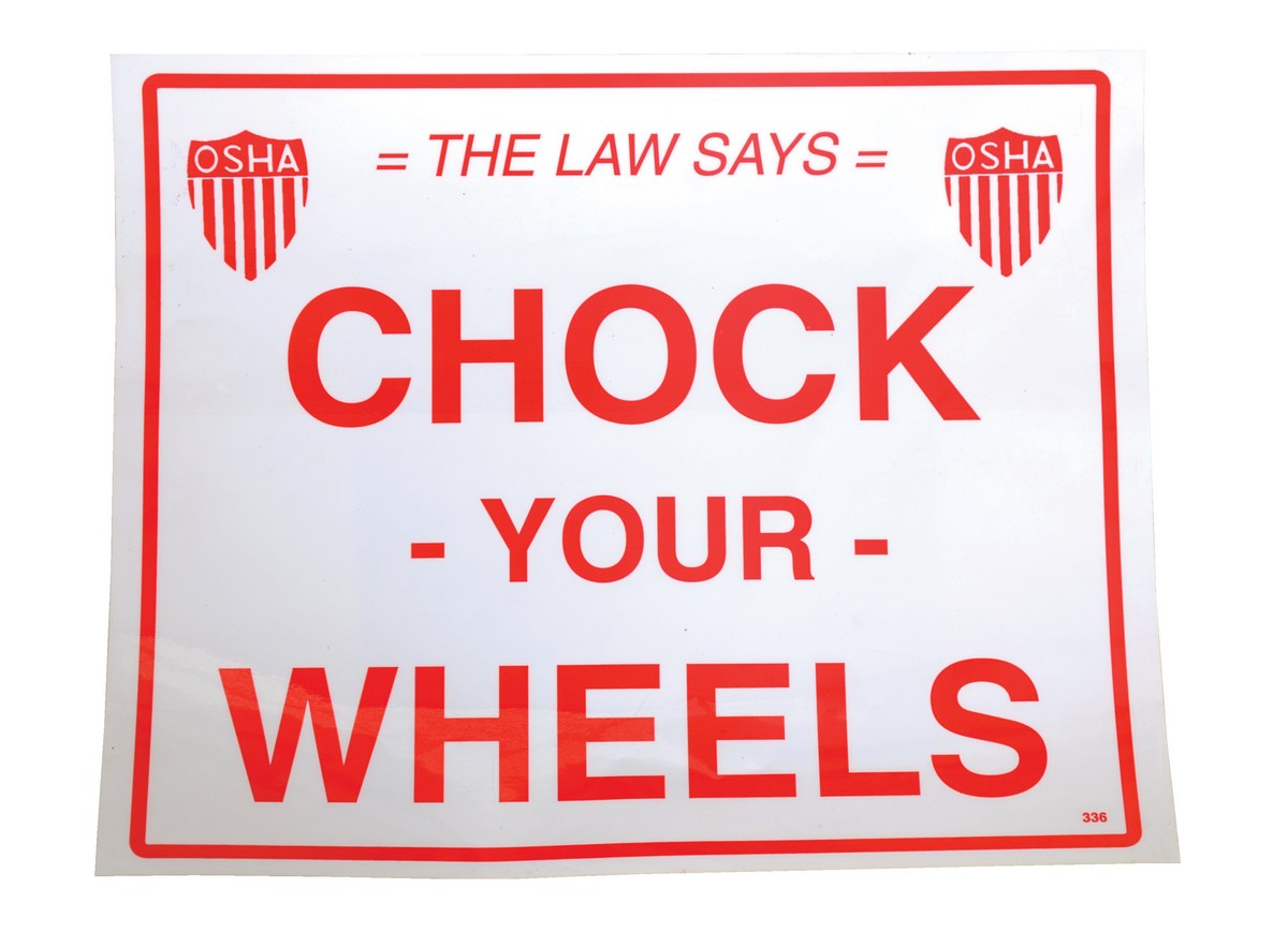 Vestil Vinyl Wheel Chock Sticker - 11-3/4 In. Wide x 9-3/4 In. Height - White