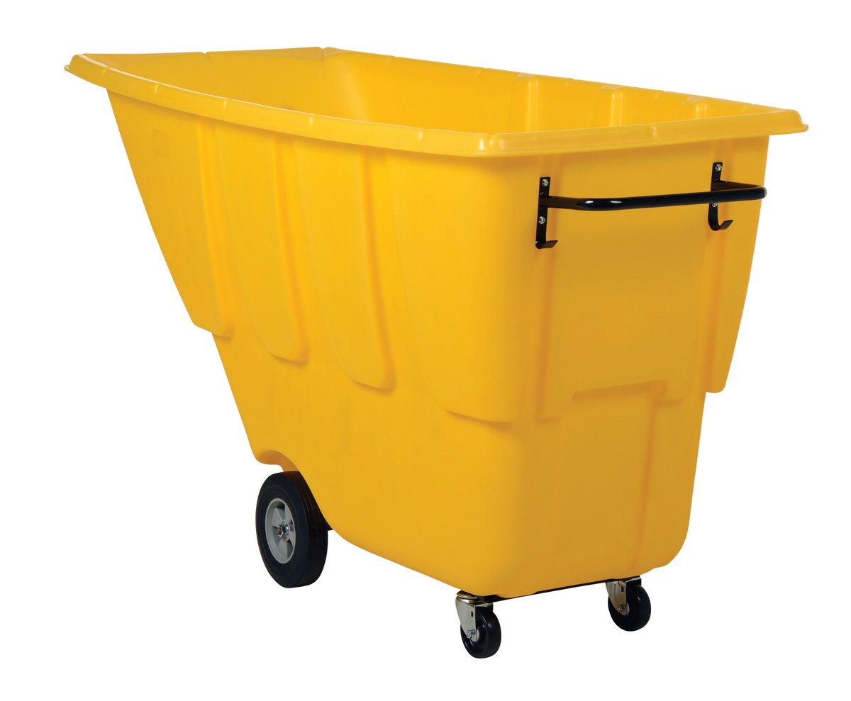 Vestil Plastic Light Duty Tilt Truck - 1 Cubic Yard 850 lb - Yellow