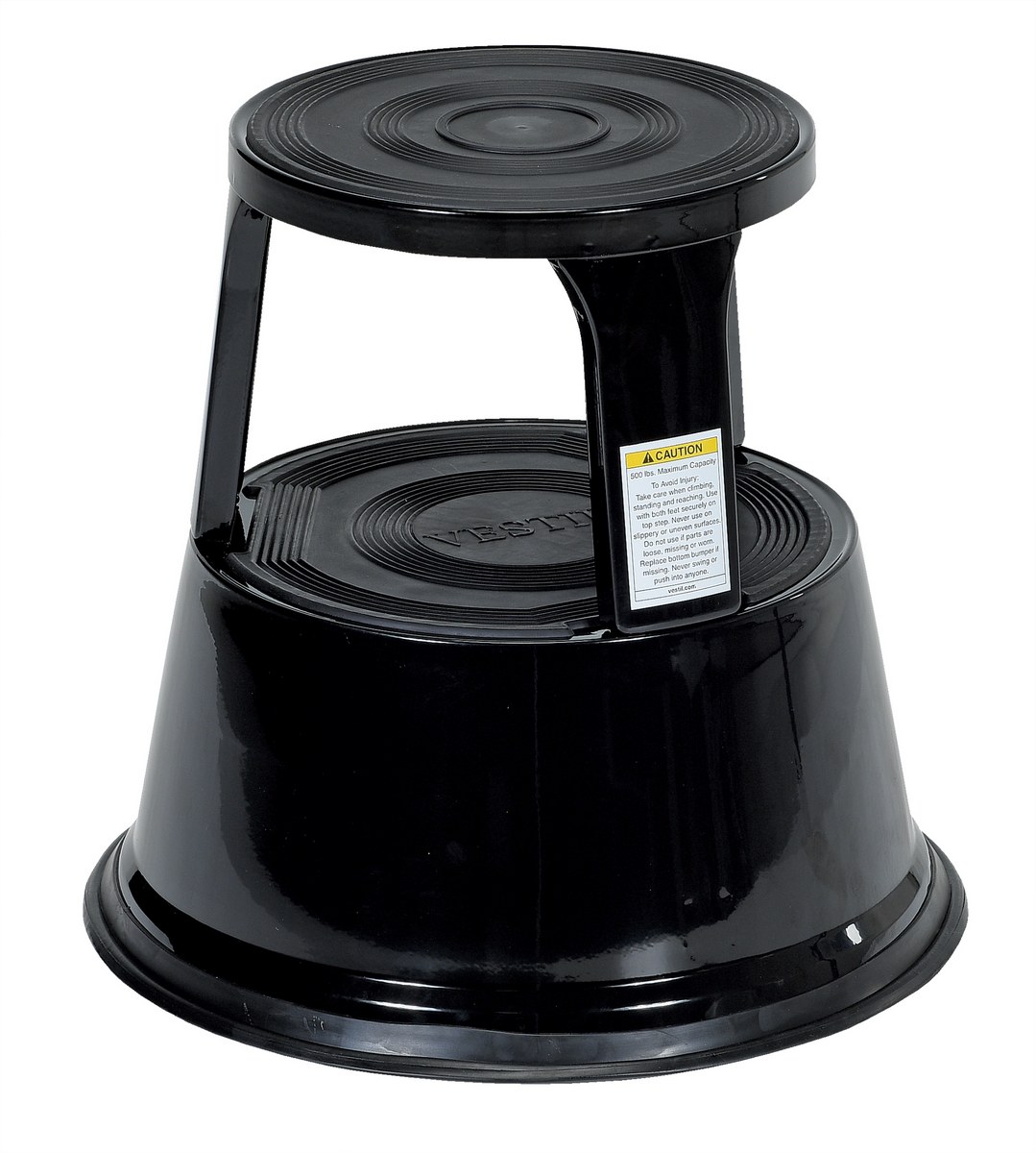 Vestil Steel Rolling Step Stool - 17 In. Top Step Height 500 lb - Black