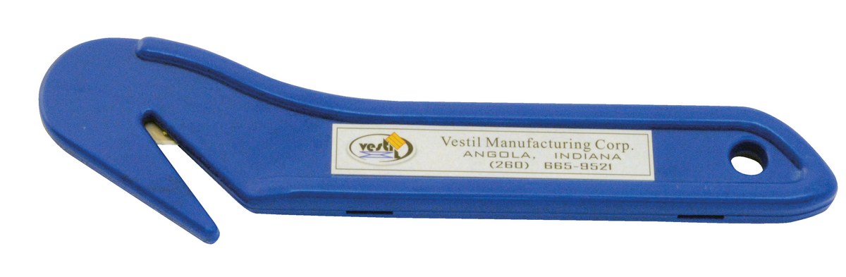 Vestil High Density Plastic Stretch Wrap Film Knife - 7 In. x 2 In. - Blue