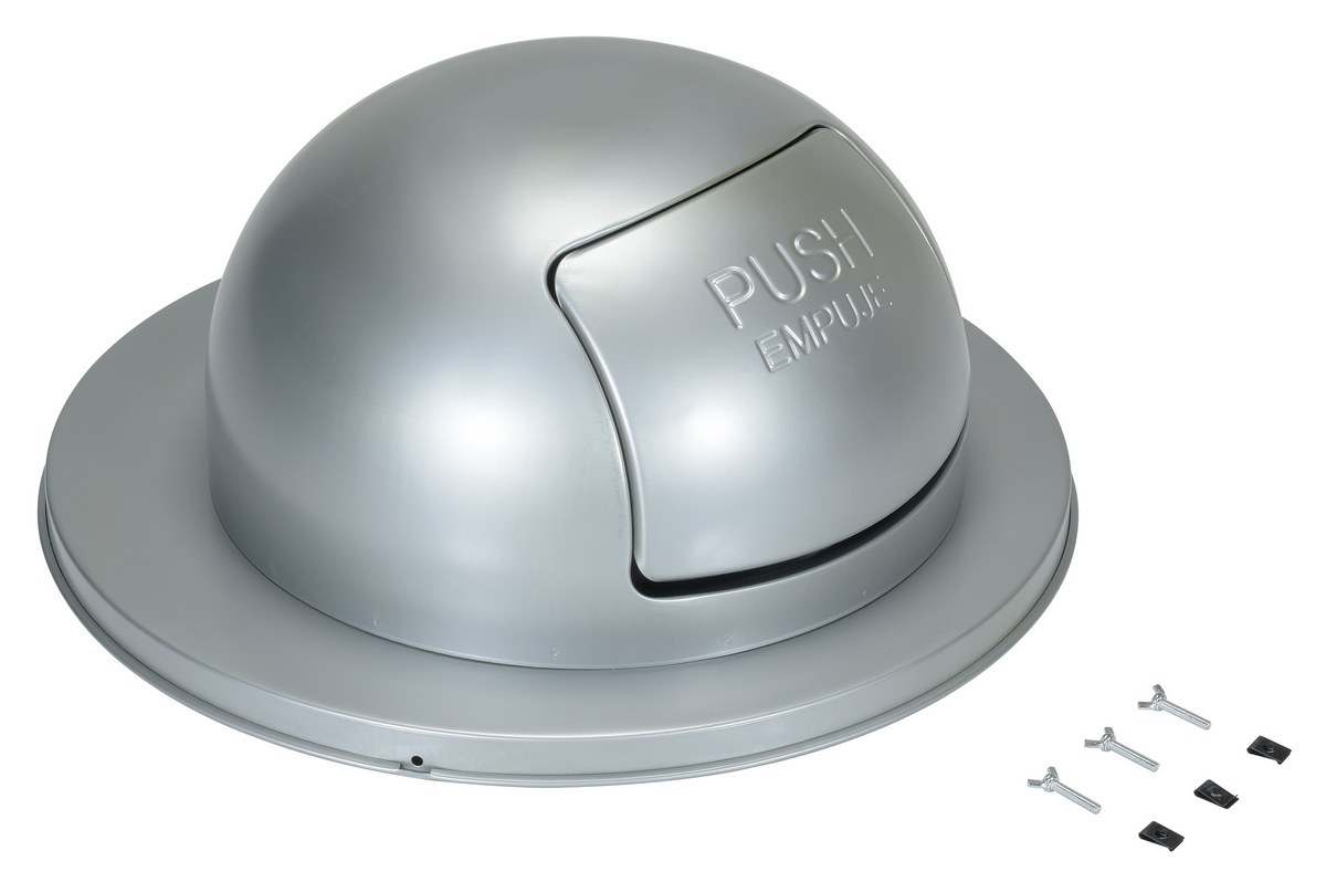 Vestil Steel Waste Disposal Top for - 55 Gallon Drums Zinc Plated - Gray