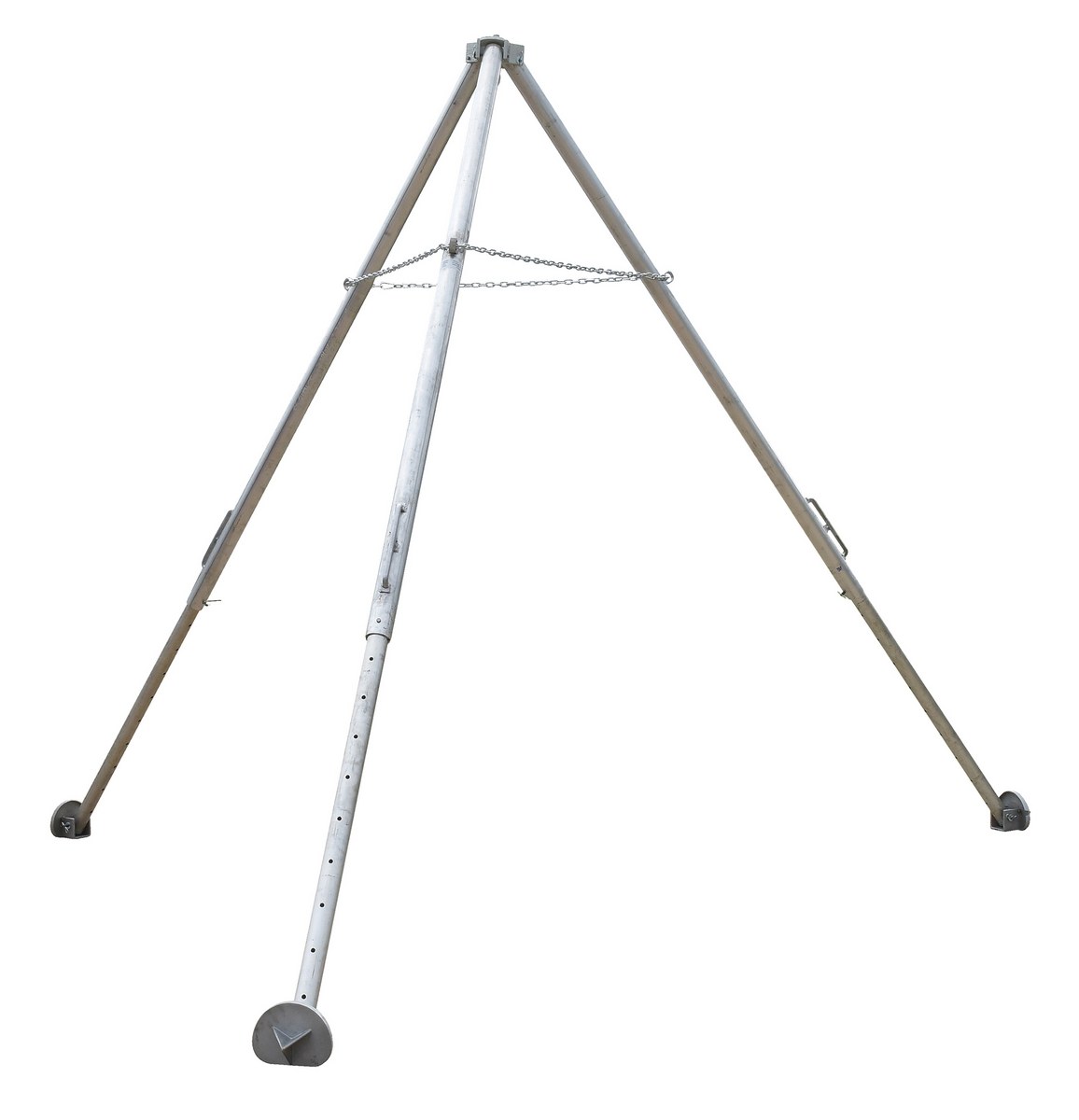 Vestil Aluminum Adjustable Height Tripod Stand - 115-5/8 In. x 115-5/8 In. x 111-5/8 In. 1,000 lb - Silver