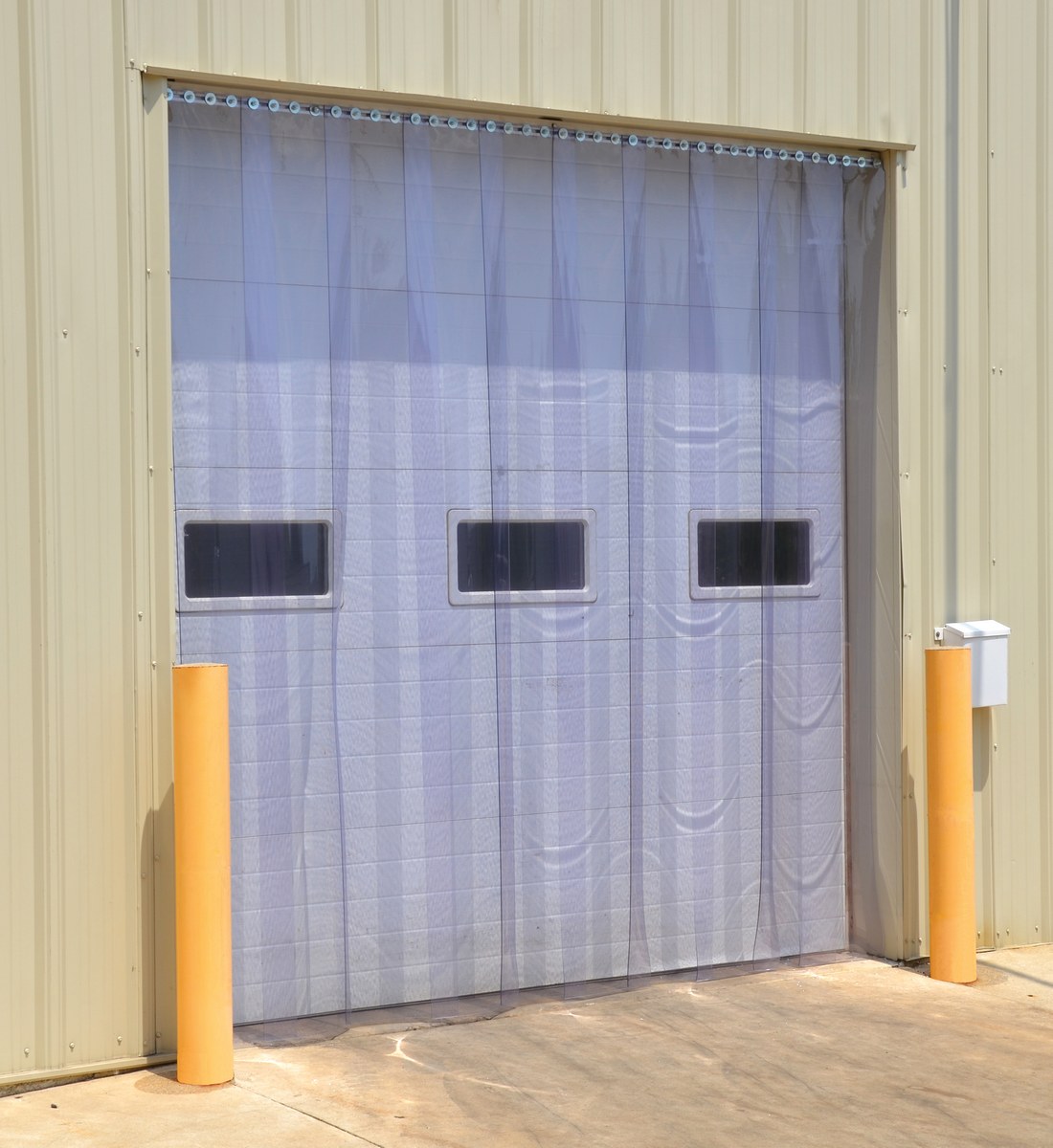 Vestil PVC Vinyl Strip Door - 2/25 In. Standard Overlap Header Mount 84 In. x 48 In. - Clear