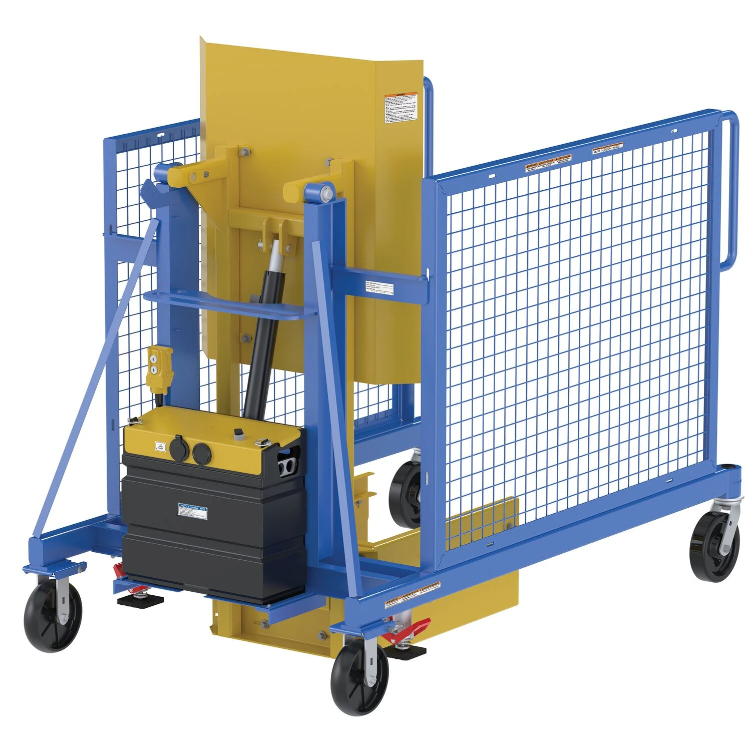 Vestil Steel AC Powered Trash Can Dumper - 48 In. Maximum Dump Height Blue / - Yellow