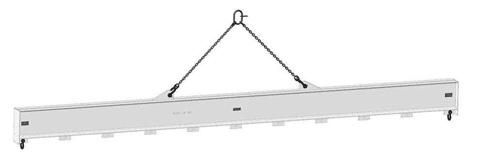 Machining & Welding Multi Pick Heavy Duty Combo Lift Beam, 4,000 lbs WLL x 10 ft
