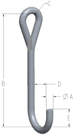 Machining & Welding 3/8 in X 7 in J-Hook Style B