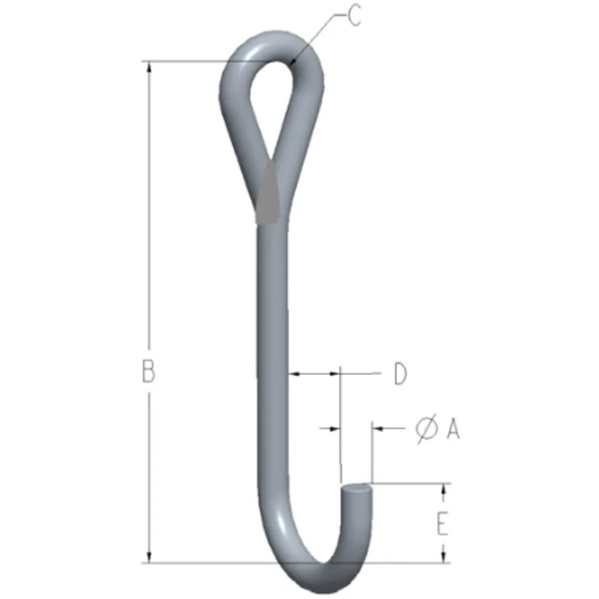 Machining & Welding 1/4 in X 10 in J-Hook Style B