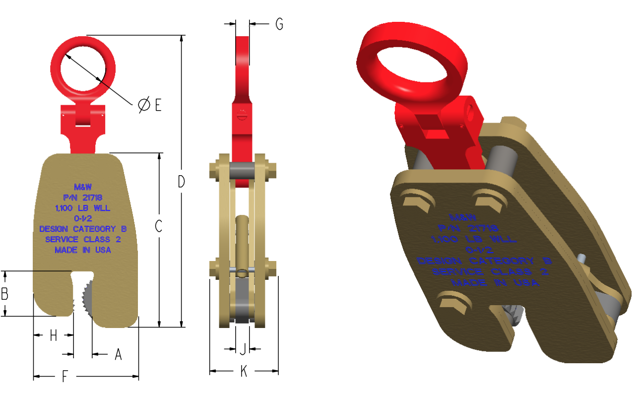 Machining & Welding Plate Clamp 1-2 in Hinged