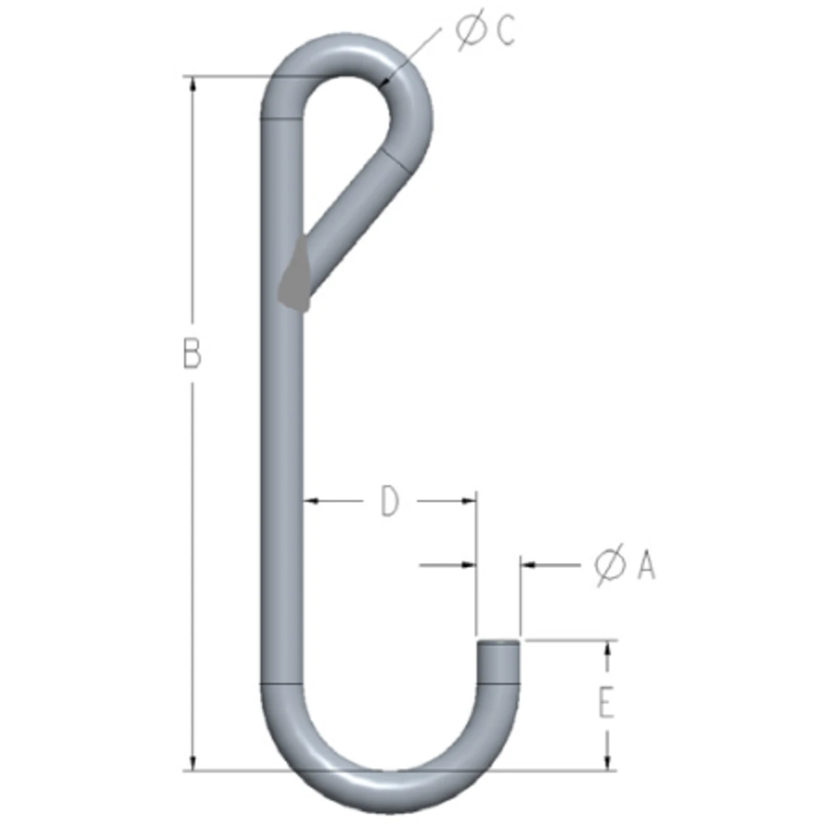 Machining & Welding 5/16 in X 8 in J-Hook Style 9