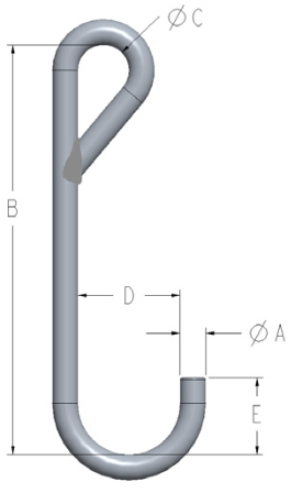 Machining & Welding 1/4 in X 7 in J-Hook Style 9